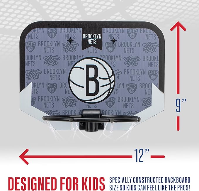 Franklin Sports NBA Team Over The Door Basketball Hoop - Kids Indoor Mini Basketball Hoop with Basketball - NBA Fan Shop Mini Hoop for Bedroom & Office