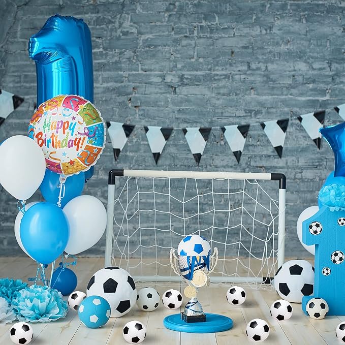 Mini Soccer Stress Balls 96 Pcs 2'' Inch Foam Sports Stress Ball Bulk for Kids Adults Small Soccer Party Favors Stress Anxiety Relief Relaxation Squeeze Ball for Party Decor School Carnival Reward