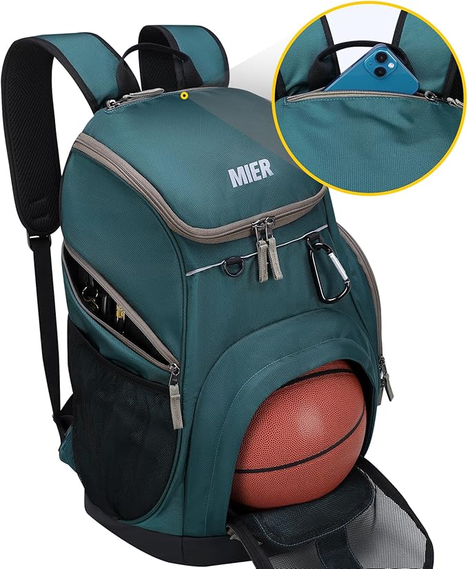 MIER Gym Backpack 40L Basketball Backpack with Ball Compartment & Shoes Storage Multi-Functional Sports Soccer Bag Large Equipment Back Pack Volleyball Backpacks for Men Women