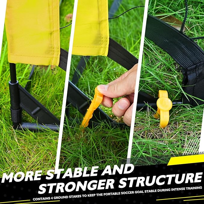 2 of 5×3 6x4 9x5 FT Portable Kids Soccer Goals Set, Foldable Soccer Practice Nets for Backyard with Carrying Bag for Toddler Youth Pop Up Soccer Training Equipment Indoor Outdoor Sports Game Gift