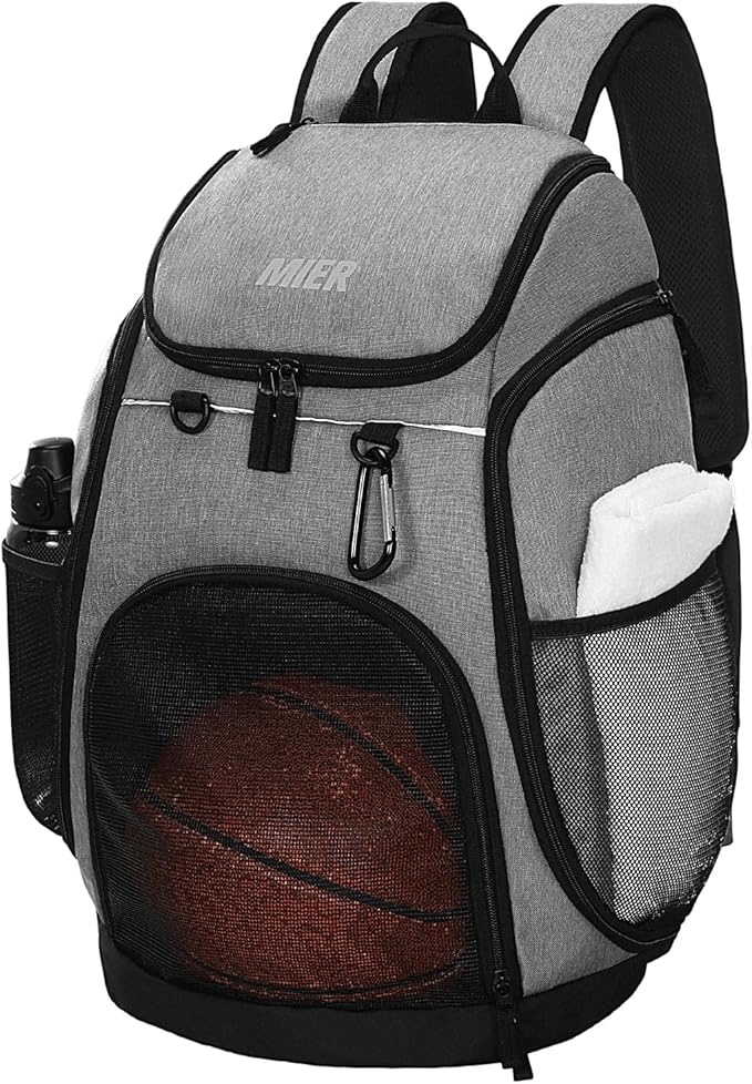 MIER Gym Backpack 40L Basketball Backpack with Ball Compartment & Shoes Storage Multi-Functional Sports Soccer Bag Large Equipment Back Pack Volleyball Backpacks for Men Women