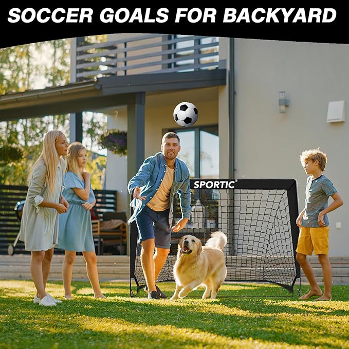 2 Pack 4' x 3' Soccer Goal Net Set, Pop Up Kids Practice Soccer Goals for Indoor and Outdoor.Portable Soccer Net with Carrying Bag & Ground Pegs, Perfect for Backyard, Field, Court