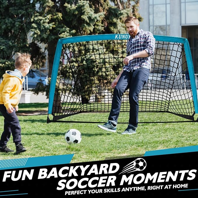 2 of 5×3 6x4 9x5 FT Portable Kids Soccer Goals Set, Foldable Soccer Practice Nets for Backyard with Carrying Bag for Toddler Youth Pop Up Soccer Training Equipment Indoor Outdoor Sports Game Gift