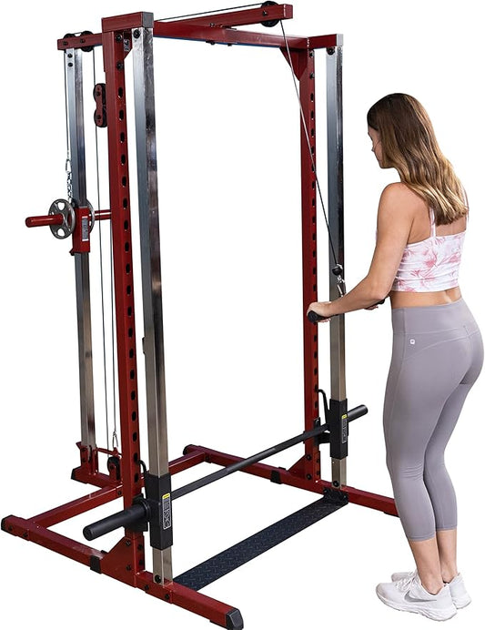 Body-Solid Best Fitness Smith Machine for Home Gym - Strength Training with Safety Bars, Adjustable Safeties, and Attachments for Squats, Bench Presses, Rows