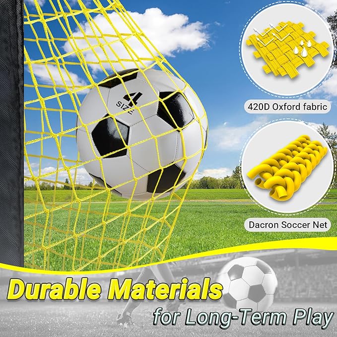 Soccer Goal Pop Up Foldable Soccer Net for Backyard 7x5FT,5x3.6FT,4x3FT,3x2.2FT