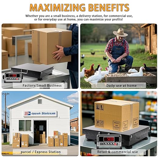 660lbs Heavy Duty Postal Scale with Steel, Ultra Durable Large Verstile Digital Shipping Scale, Scale for Packages/Pets/Luggage/Warehouse/Office/Orchard/Body Weight/Home/Commerce/Industry