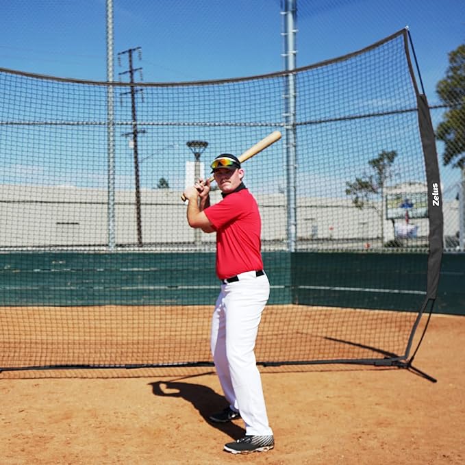 12x9ft / 16x10ft Barricade Backstop Net, Ball Sports Barrier, Practice Net for Baseball, Softball, Lacrosse, Soccer, Basketball and More