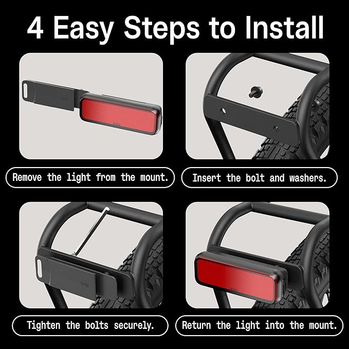 Knog Blinder Link Tail Light - 100 Lumen Bike Light, 50 Hour Runtime, Low Battery Indicator, Powerful Bike Light