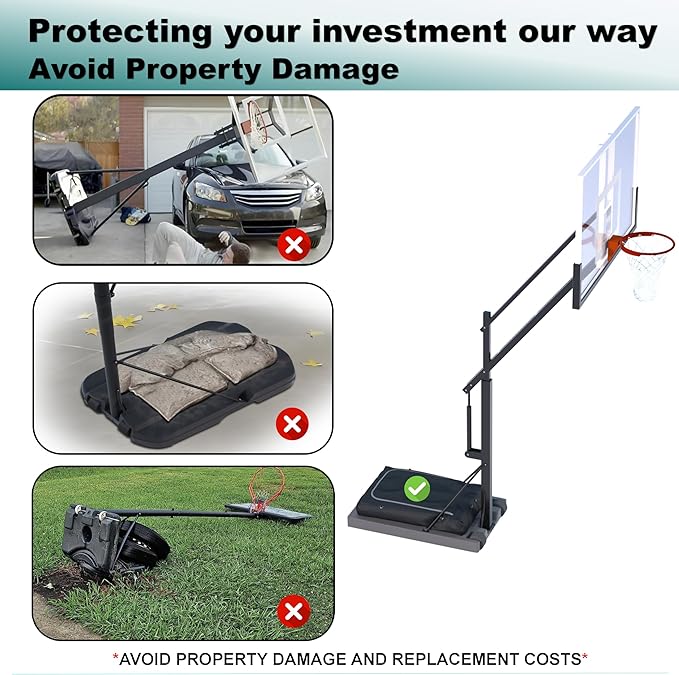 Basketball Hoop Sandbag,Weather-Proof Heavy Duty Weighted Base Anchor for Basketball Hoops, Basketball Hoop Anchor Can Hold in Excess of 200 lbs,Extra Safety for Your Sport