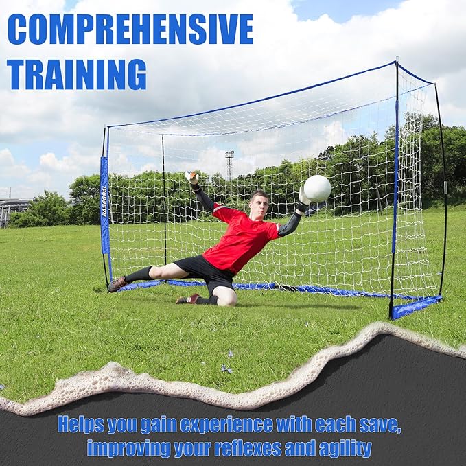 Soccer Goal,Soccer Net,Soccer Goals for Backyard,with Bow Frame,Collapsible Metal Base and Agility Ladder
