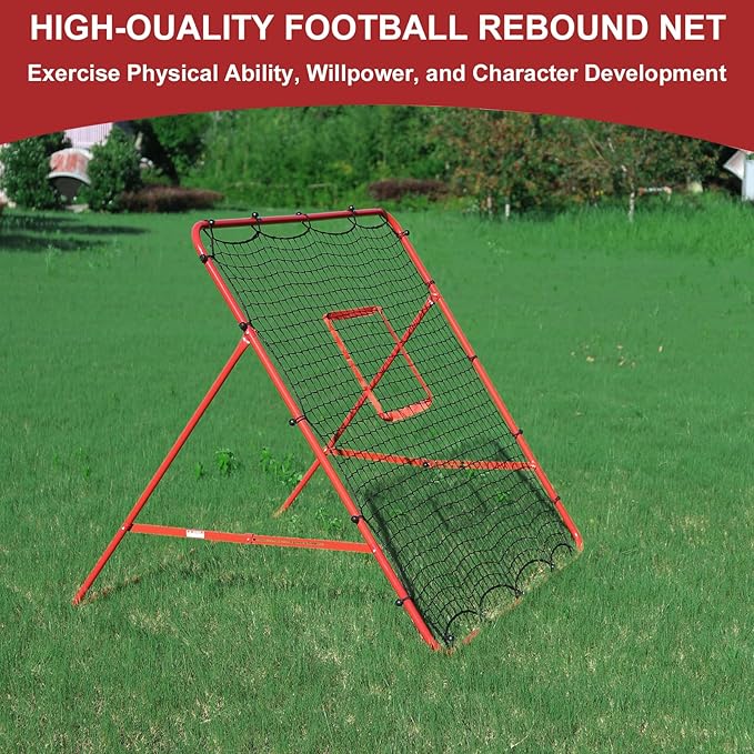 Soccer Rebounder Net - Portable Bounce Back Trainer for Soccer, Baseball, Softball & Lacrosse | Adjustable Practice Target Pitchback Net for Backyard Training Equipment Gift for Kids & Adults