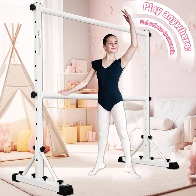 Adjustable Ballet Barre,Portable Dance bar,Fitness Equipment for Dance & Balance Excercise,Super Sturdy for Balance Workout,Weight Limit 250 LBS
