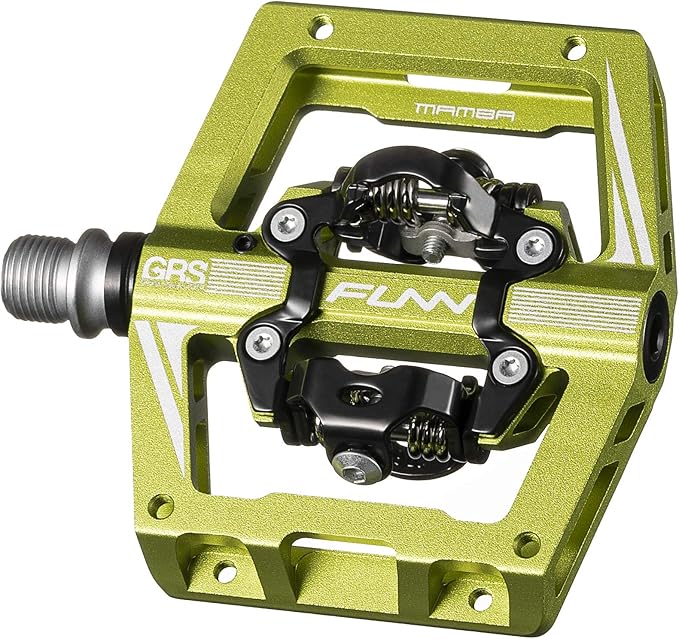 Funn Mamba S MTB Clipless Pedals, Double Sided Clip Compact Platform Mountain Bike Pedals, Compatible with SPD Cleats, 9/16-Inch CrMo Axle Bicycle Pedals for MTB/BMX/Gravel Cycling