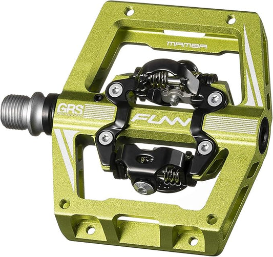 Funn Mamba S MTB Clipless Pedals, Double Sided Clip Compact Platform Mountain Bike Pedals, Compatible with SPD Cleats, 9/16-Inch CrMo Axle Bicycle Pedals for MTB/BMX/Gravel Cycling