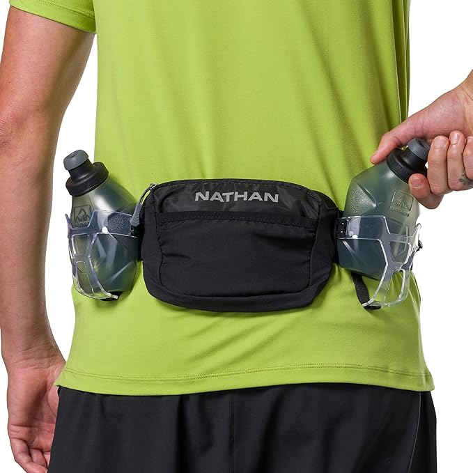 Nathan Running Belt Hydration with Flasks, Storage Pockets, Trail Mix Plus, Running Water Bottle Belt, Insulated, Walking, Hiking