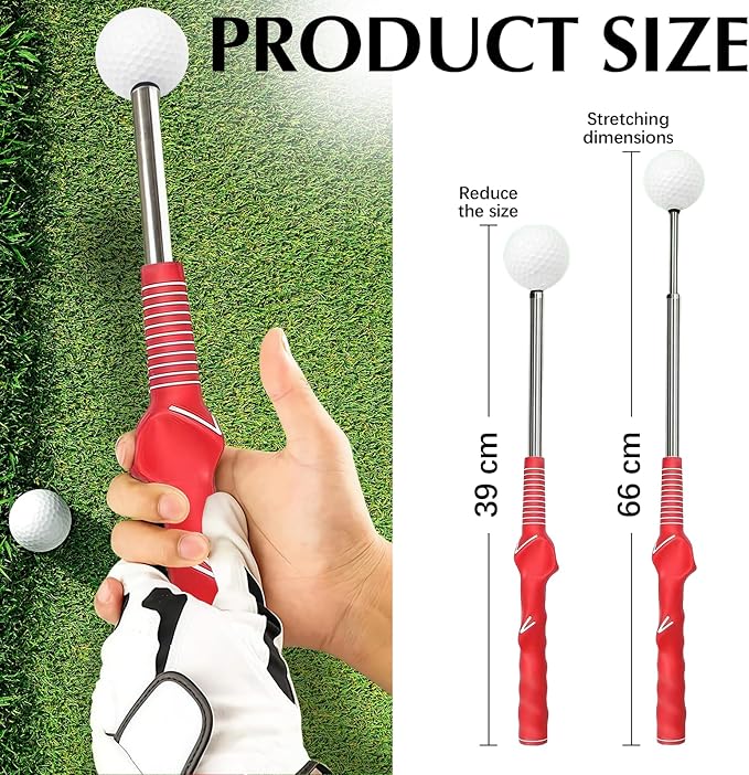 Golf Grip Trainer,Golf Swing Trainer,Retractable Right-Handed Grip Trainer Golf Training Aid for Warmup, Strength Tempo Practice, Indoor/Outdoor Use Improve Swing Rhythm & Accuracy