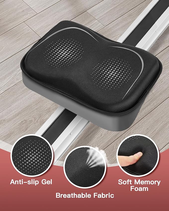Rowing Machine Seat Cushion for The Concept 2 Rowing Machine with Extra Sports Headband, Memory Foam Row Machine Pad-Compatible with Concept 2 Rower, Recumbent Stationary Bike, Watter Rower