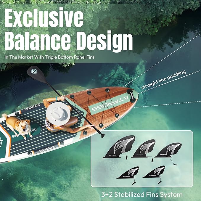 12'x36 Inflatable Paddle Board, 500lbs Extra Wide Stand Up Paddleboard for Adults with Premium SUP Accessories Kit & Backpack, Blow Up Kayak Non-Slip Stable Deck Boat for Yoga Fishing Surf