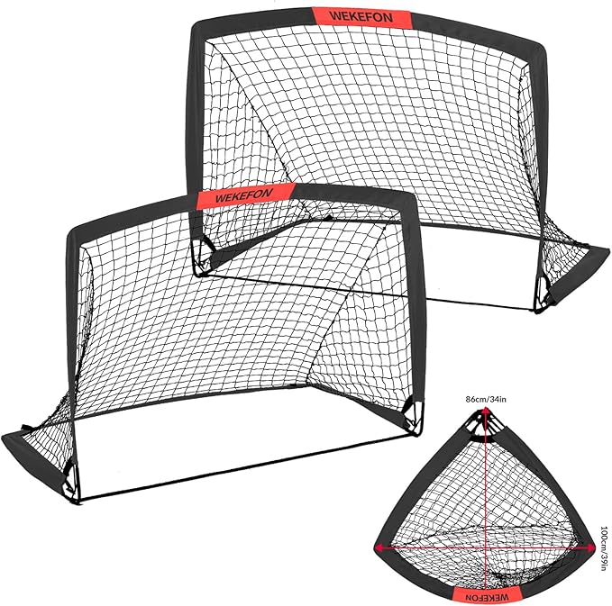 Soccer Goal with Carry Bag, 10/9MM Strengthen Pole, Arched Design, Kids Soccer Goals for Backyard Set 5x 3.1/3.6x2.7/2.9x2.4ft Portable Pop Up Soccer Nets for Toddler, Adults, Youth Games, Play, Gifts