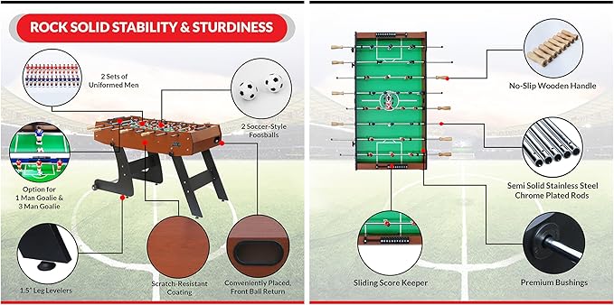 KICK Monarch 48" in Folding Foosball Table