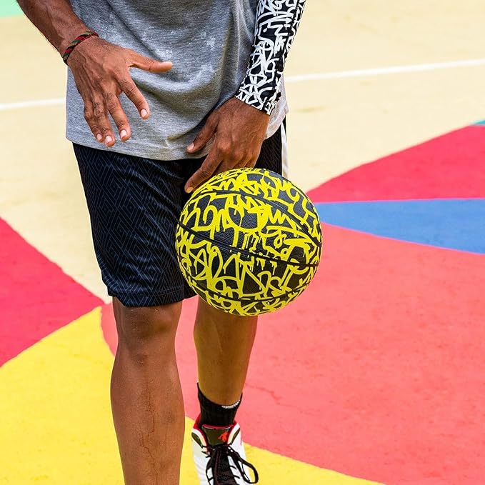 AND1 Fantom Graffiti Rubber Basketball: Official Regulation Size 7 (29.5 inches) - Deep Channel Construction Streetball, Made for Indoor Outdoor Basketball Games