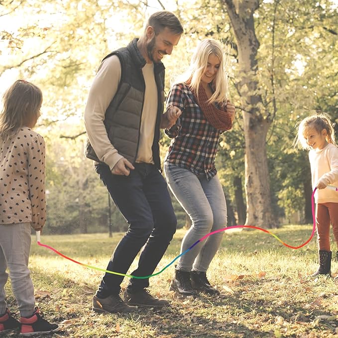 Coolrunner 16 FT Long Jump Rope(2 PACK), Double Dutch Jump Ropes, Soft Beaded Skipping for Kids Adults, Plastic Segmented Long Enough for 4-5 Jumpers