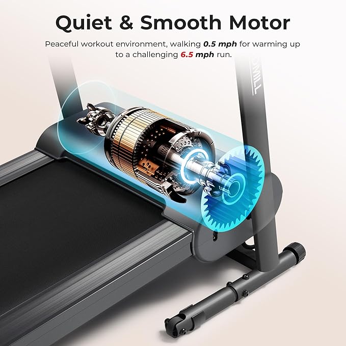 Sunny Health & Fitness Compact Foldable Treadmill - Easy Assembly, Quiet Operation, LCD Performance Monitor, Device Holder - Running & Walking Exercise, Optional Free SunnyFit App Bluetooth Connection