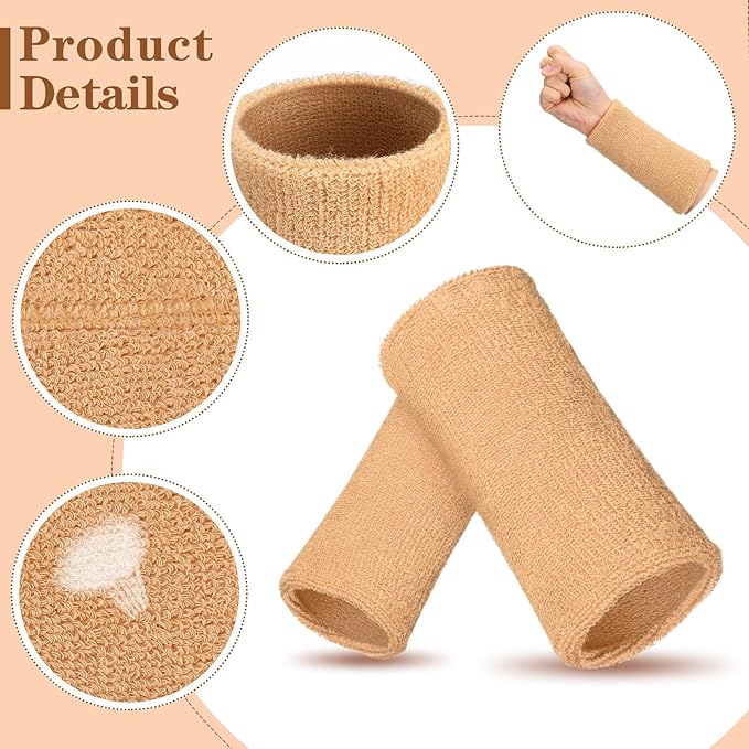 WILLBOND 6 Inch Wrist Sweat Bands for Men Women Tennis Elastic Athletic Long Sweatband Wrist Absorbent for Basketball Tennis Running Outdoor Activity