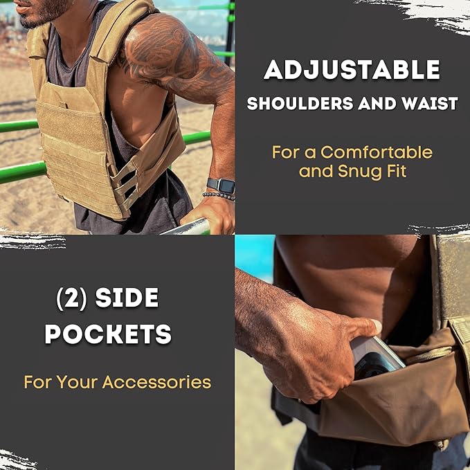 POLYFIT (Fortify) Weighted Vest for Strength and Endurance Training, Rucking, Fitness Workouts, Running, WODs