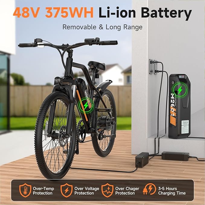 Folding Electric Bike for Adults - 750W Motor Ebikes, Adjustable Seat Electric Bike, 3 Riding Modes, Dual Suspension E-Bike for Commuting & Leisure Rides