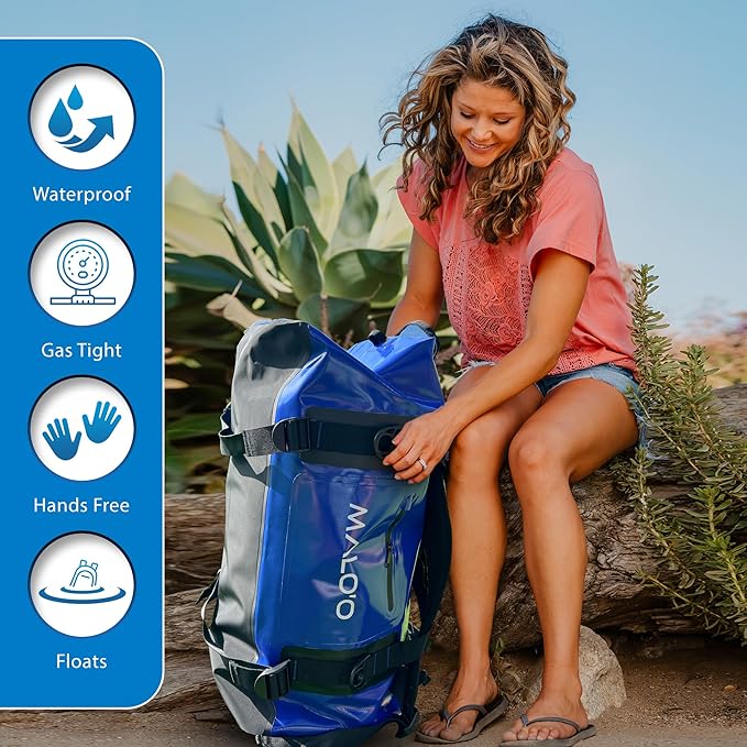 Malo'o Airtight Waterproof Adventure Duffle - Ideal for Kayaking, Camping, Beach, Fishing, Boating, Hiking - Water-Tight Zipper