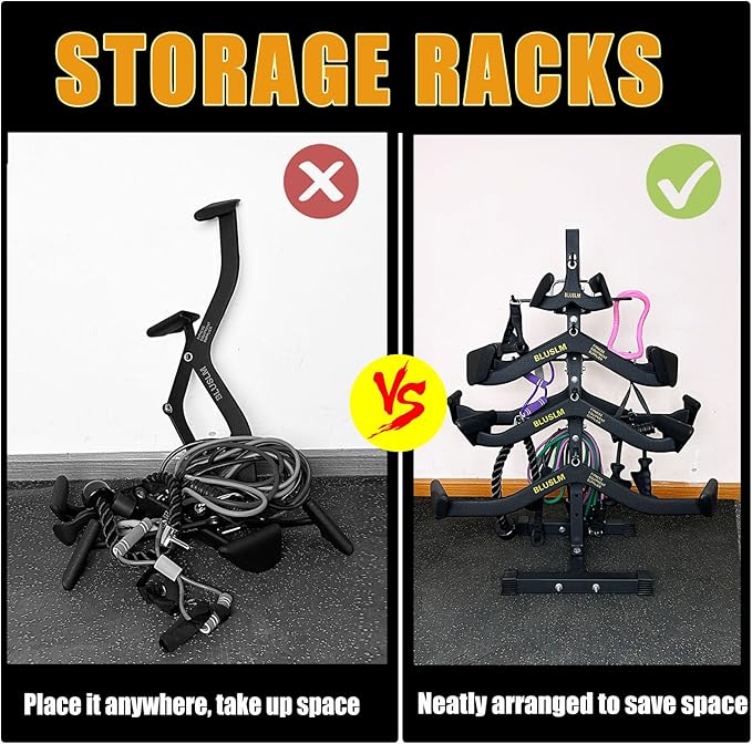Cable Attachment Rack for Lat Pull Down Bar, Heavy Duty Steel Lat Bar Organizer, Gym Storage Rack for LAT Pulldown Attachments