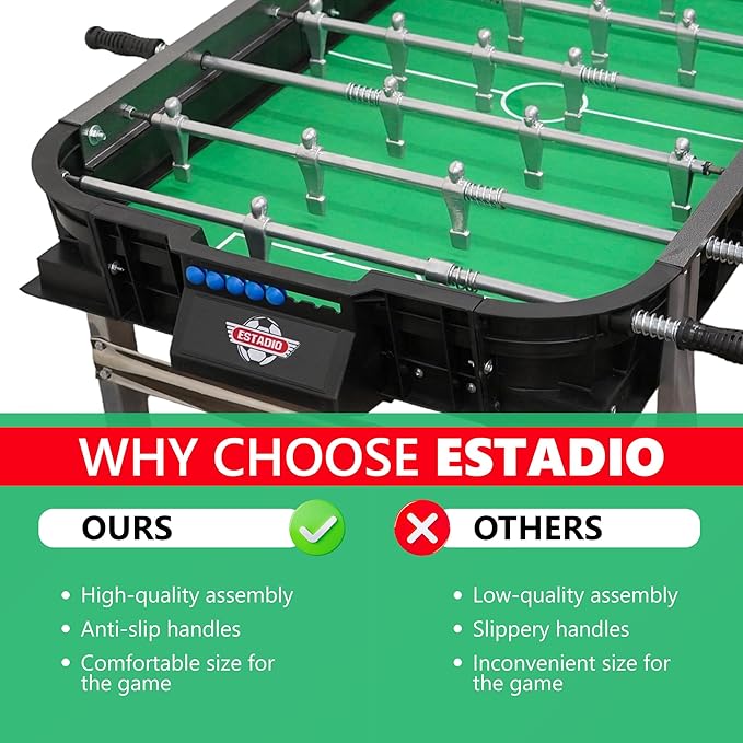 Outdoor Foosball Table Adult Size - Game Tables for Adults with Balls & Players - Soccer Table Game for Indoor Use - Weatherproof Perfect for Tournaments