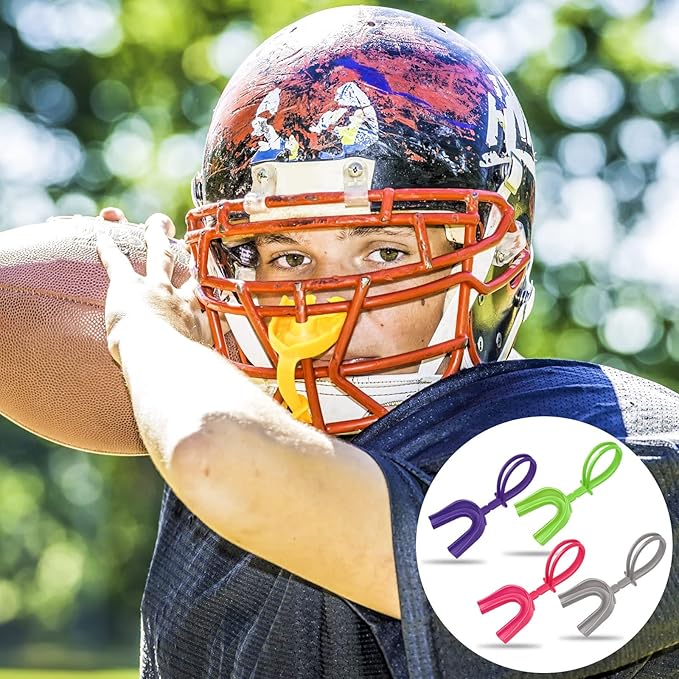 Dunzy 20 Pcs Strapped Mouth Guard Football Sports Mouthguard No Boil Mouthguard Adult Youth Football Mouthpiece Mouth Protector for Boxing Lacrosse Hockey Taekwondo