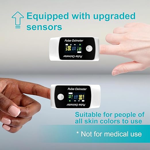 Bluetooth Fingertip Pulse Oximeter with Respiration Pressure,High Accuracy O2 Meter for All Skin, Portable SPO2 & Pulse Rate Monitor for Children Adults,Carry Bag and Lanyard Included