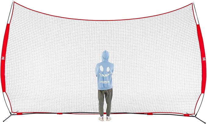 12x9ft / 16x10ft Barricade Backstop Net, Ball Sports Barrier, Practice Net for Baseball, Softball, Lacrosse, Soccer, Basketball and More