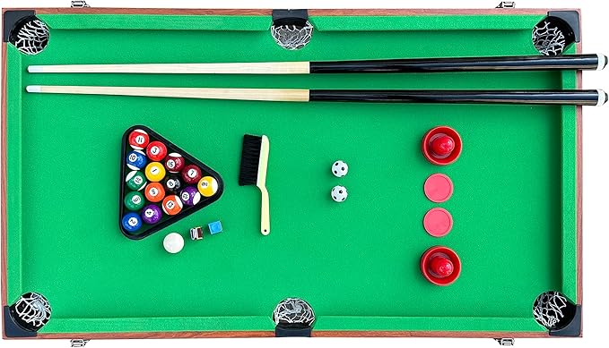 KICK Trio 48″ 3-in-1 Multi Game Table - Combo Game Table Set - Billiards, Air-Hockey, and Foosball for Home, Game Room, Friends and Family!