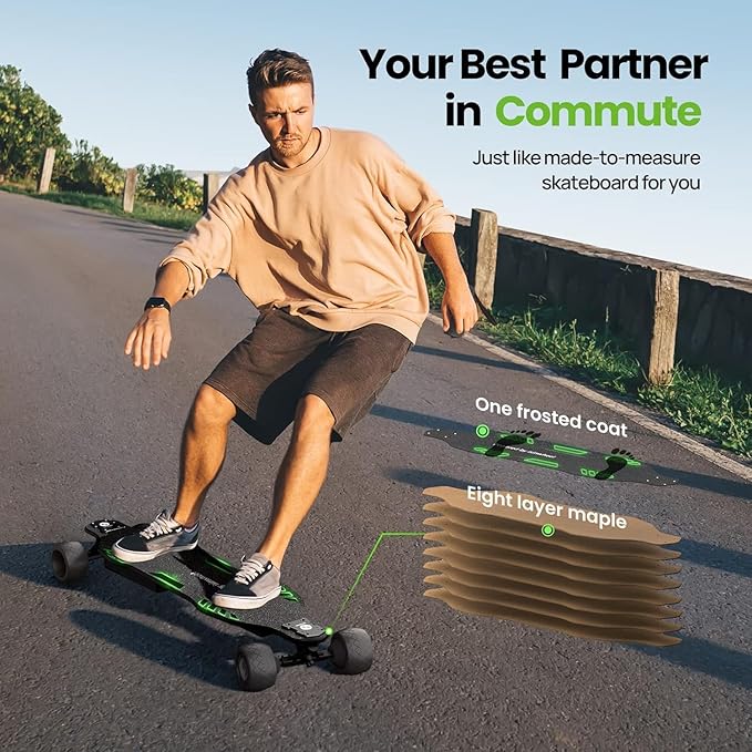 isinwheel V4/V6/V6pro/V8/V10 Electric Skateboard with Remote, 250W/450W/500W/1200W/3000W Brushless Motor, 9Mph/12Mph/30 Mph /32Mph Top Speed, Electric Longboard for Adults &Teens
