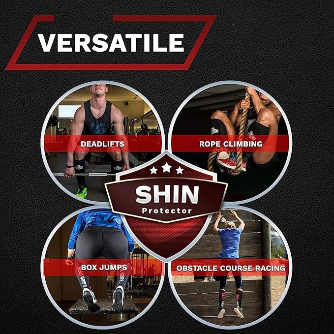 Bear Grips Deadlift Shin Guards - Breathable Gym Equipment Rope Climbing Shin Guard for Men and Women - Injury Prevention Calf Support Shin Guard Sleeves for Ultimate Shin Protection