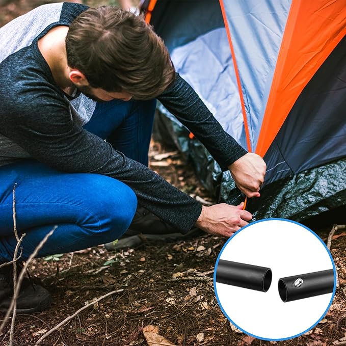 8 Pieces Kayak Paddle Spring Snap Clips, Metal Push Button Spring Clip Stainless Steel Tent Pole Push Locking Tube Pin Clips for Kayak Paddle Camping Tent Pole, Silver