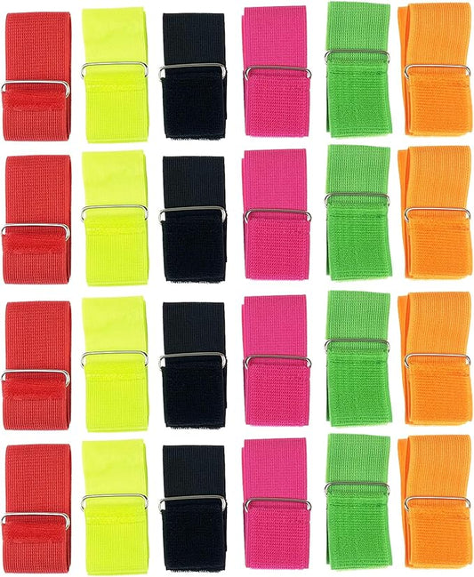 24 Pack 3 Legged Race Bands Colorful Firm Elastic Tie Rope for Outdoor Fun (24)