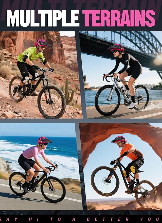 Mountain Bike Helmet for Adults & Youth Lightweight Impact-Resistant with Adjustable Dial & Removable Visor Unisex Helmet for Mountain Biking Bicycle Clcying