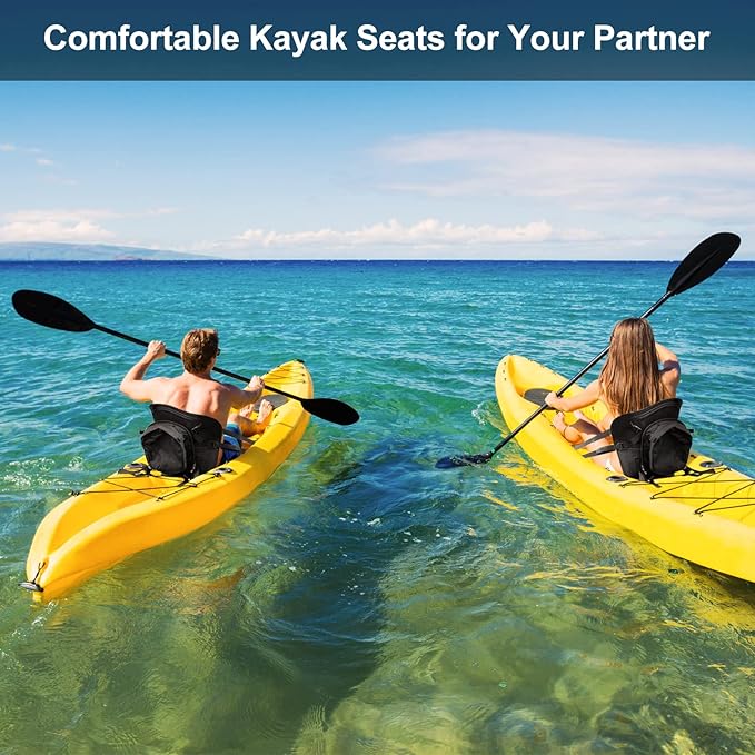 HLOGREE Kayak Seats - 1/2 Pck, Thicken Padded Seat Cushion with Back Support, Canoe & Ocean Sup Compatible