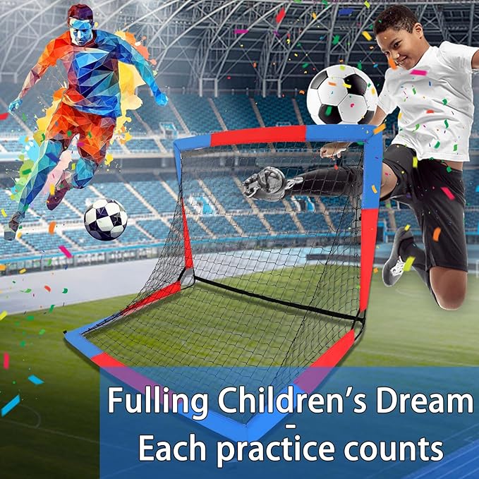 2 Pack 4' x 3' Soccer Goal Net Set, Pop Up Kids Practice Soccer Goals for Indoor and Outdoor.Portable Soccer Net with Carrying Bag & Ground Pegs, Perfect for Backyard, Field, Court