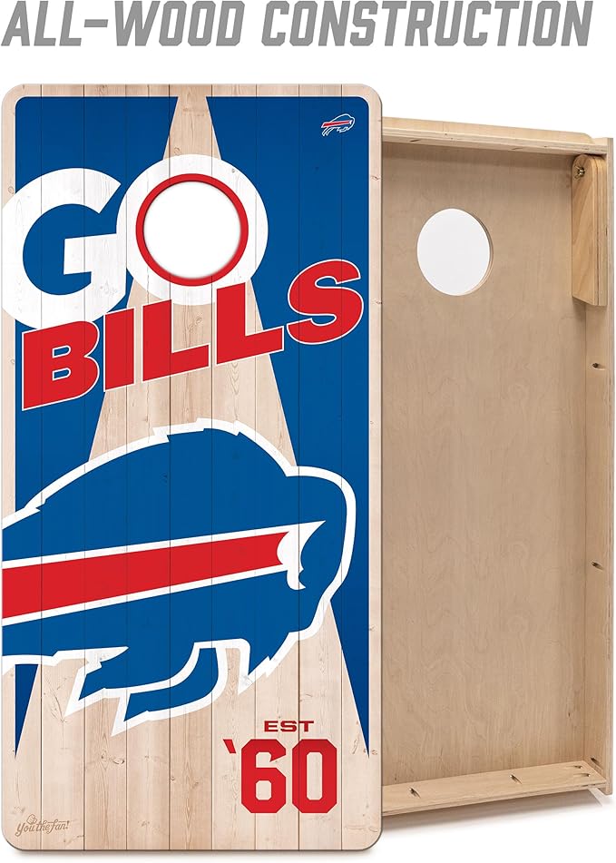 YouTheFan NFL 2’ x 4’ Professional Wood Cornhole Game