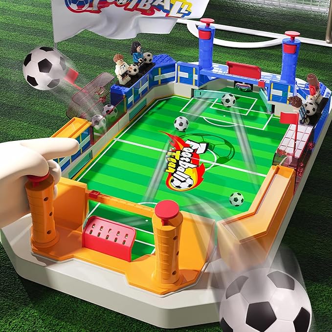 Desktop Foosball Game Set - Mini Soccer Shootout for Adults, Kids & Family Fun - Party Night & Travel - Children's Day & Birthday Gift
