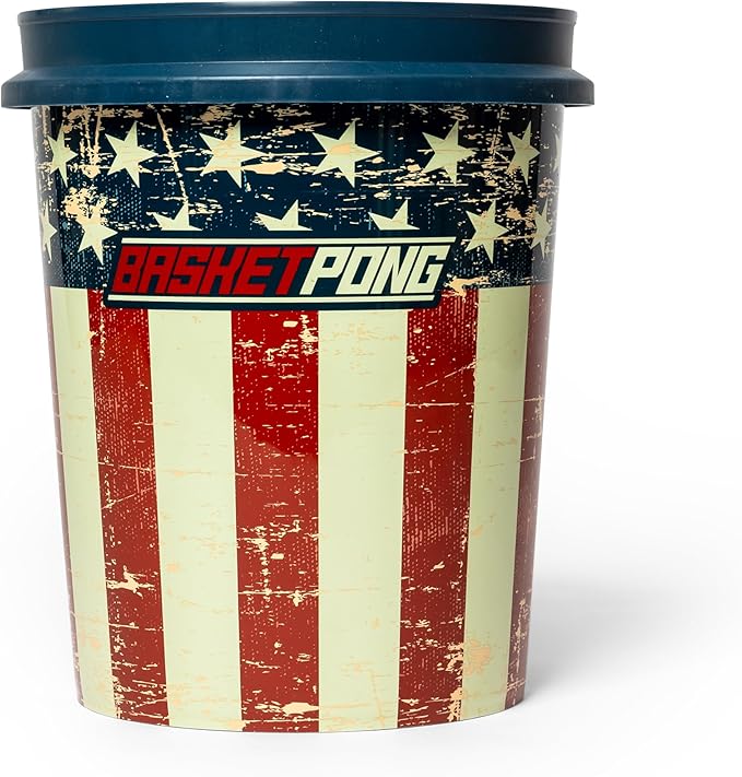 USA – Giant Yard Pong and Basketball Game with 12 Buckets, 2 Balls, Carrying Bag, and Air Pump – Outdoor Game for Lawn, Backyard, Beach, and Parties