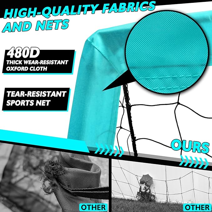 2 of 5×3 6x4 9x5 FT Portable Kids Soccer Goals Set, Foldable Soccer Practice Nets for Backyard with Carrying Bag for Toddler Youth Pop Up Soccer Training Equipment Indoor Outdoor Sports Game Gift