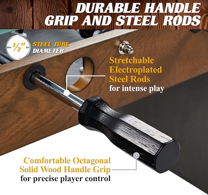 Barrington Foosball Multiple Styles Soccer Foosball Tables, Durable & Stylish Designs with Tabletop Sports Soccer Balls, Perfect for Family Game Rooms
