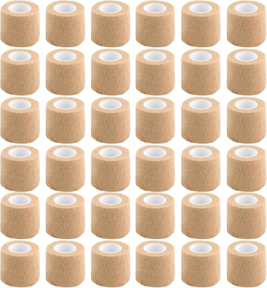 36 PCS Self Adhesive Bandage Wrap 2" X 5 Yards Elastic Cohesive Bandage Wrap Bandage Wrap Rolls Elastic Self-Adherent Tape for Stretch Athletic, Sports, Wrist, Ankle (Skin